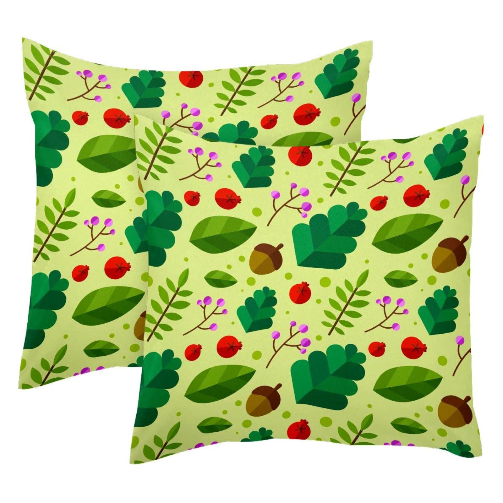 Housse de coussin lombaire forêt et grenade lot de 2 style ferme