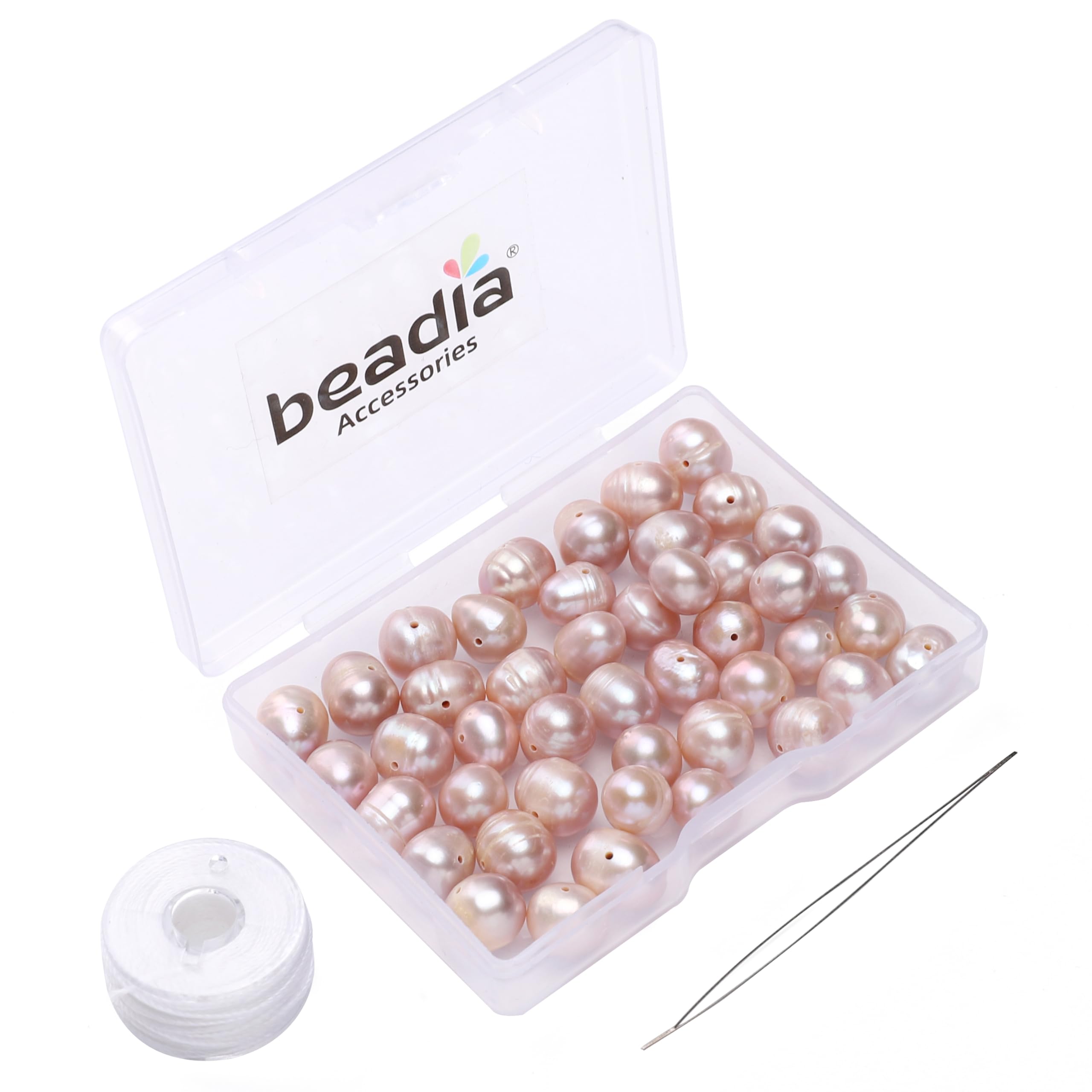 BEADIA Natural Pearl Beads Potato 8-9mm Purple Freshwater Cultured Loose Gemstone Beads for DIY Jewelry Making 13.8''/Strand HQ