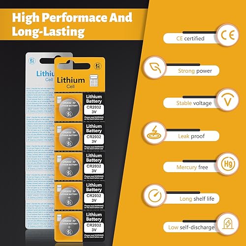 Miniatura 2 de Paquete de 10 baterías CR2032 de litio de 3 V, 3 V de celda de botón 2032 baterías para Airtag, llavero, llave remota de coche