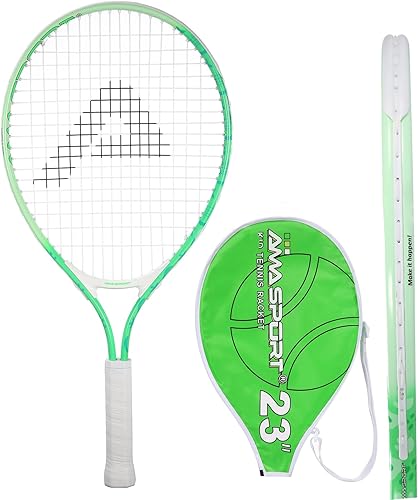 Miniatura 15 de AMA SPORT Raqueta de tenis para niños pequeños, kit de iniciación de raqueta de tenis de 17 a 25 pulgadas para niñas y niños con bolsa de nailon