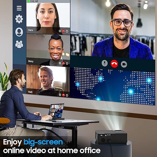 Miniatura 8 de JIMTAB Proyector de video M18 PRO Native 1080P, proyector WiFi HD compatible con AV, VGA, USB, HDMI, compatible con Xbox, portátil, iPhone y Android