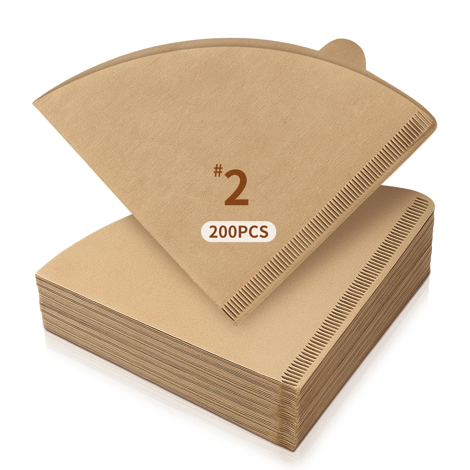 Photo 1 of 200 Count Cone Coffee Filters #2, 2 Coffee Filters Cone, Coffee Filters Disposable, Natural Unbleached Cone Paper Filter for Pour Over and Drip Coffee Maker, Suitable for Home Coffee Shop (2-4 Cup)
