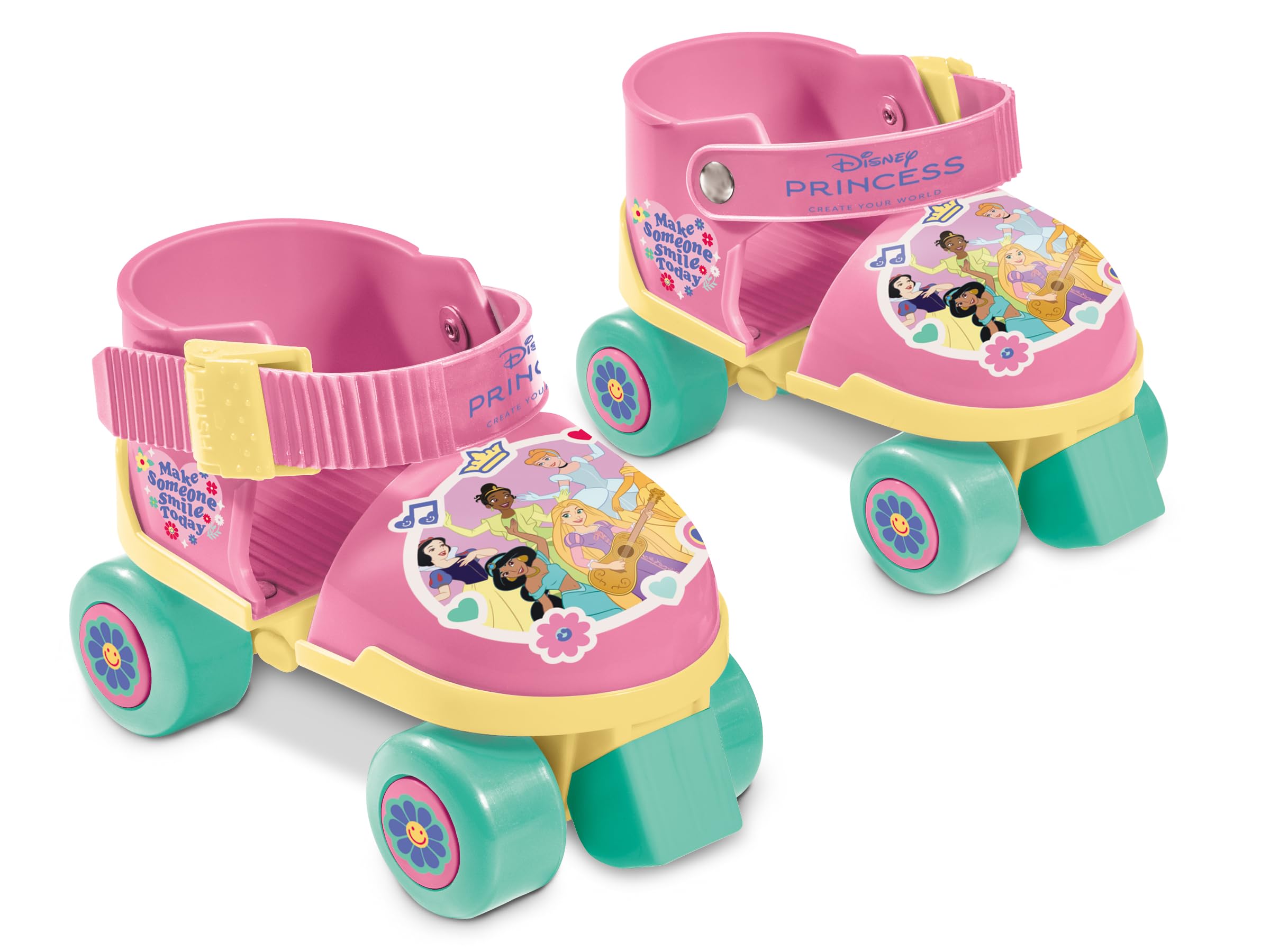 Mondo Toys - pattini a rotelle regolabili Princess Disney per bambini - Taglia dal 22 al 29 - set completo di borsa trasparente, gomitiere e ginocchiere - 28823