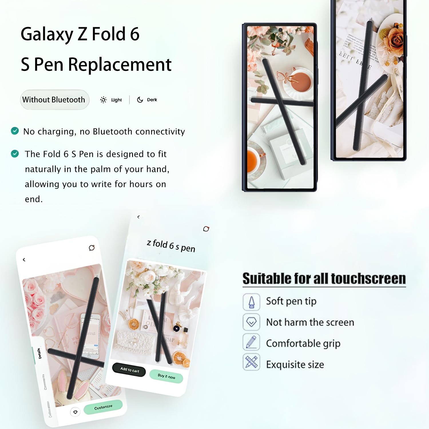 Galaxy Z Fold6 S Pen Fold Edition Compatible avec Galaxy Z Fold6 5G Noir