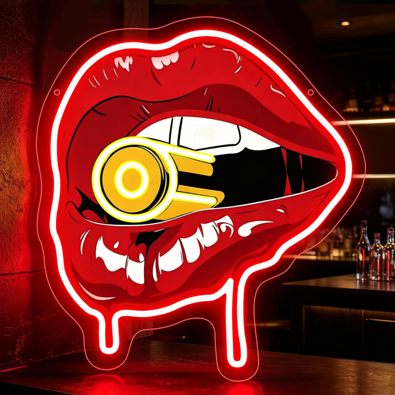 Lippe neonowy szyld z kulką LED, lampa do dekoracji ścian USB, neonowe światło, sygnalizacja do sypialni, pokoju dla graczy, pokoju, baru, sali imprezowej, dekoracja dla nastolatków, mężczyzn, kobiet