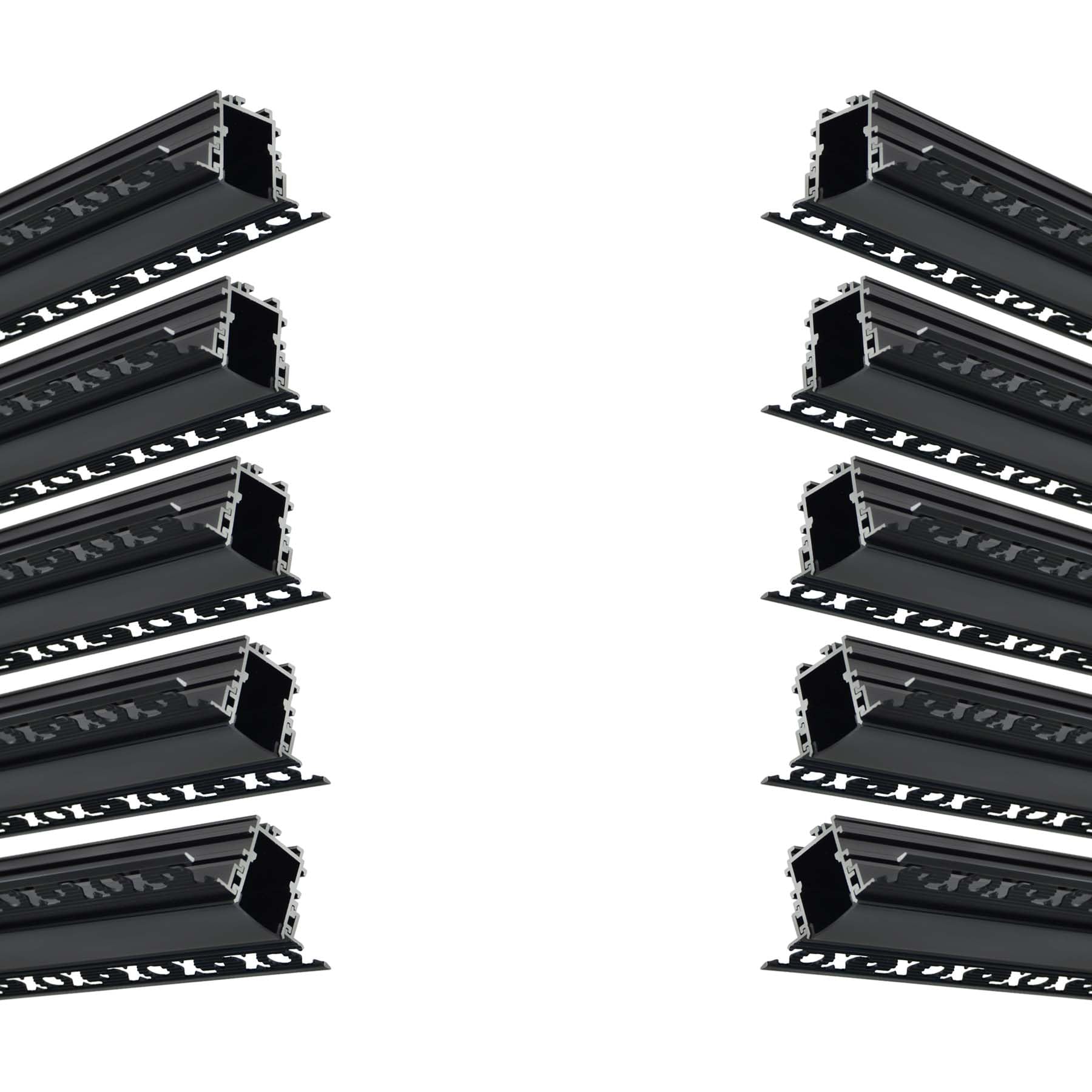 G.W.S® Plaster-in Trimless Recessed LED Profile, 10-Pack Aluminium Channel for LED Strip Light, 1 Metre 72mmx29.8mm (348-C7230)
