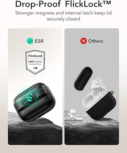 Miniatura 124 de ESR Funda para AirPods Pro (2023/2022/2019, 2ª/1ª generación), compatible con Airpods Pro 2 (cable USB-C/Lightning), listo para MagSafe, bloqueo