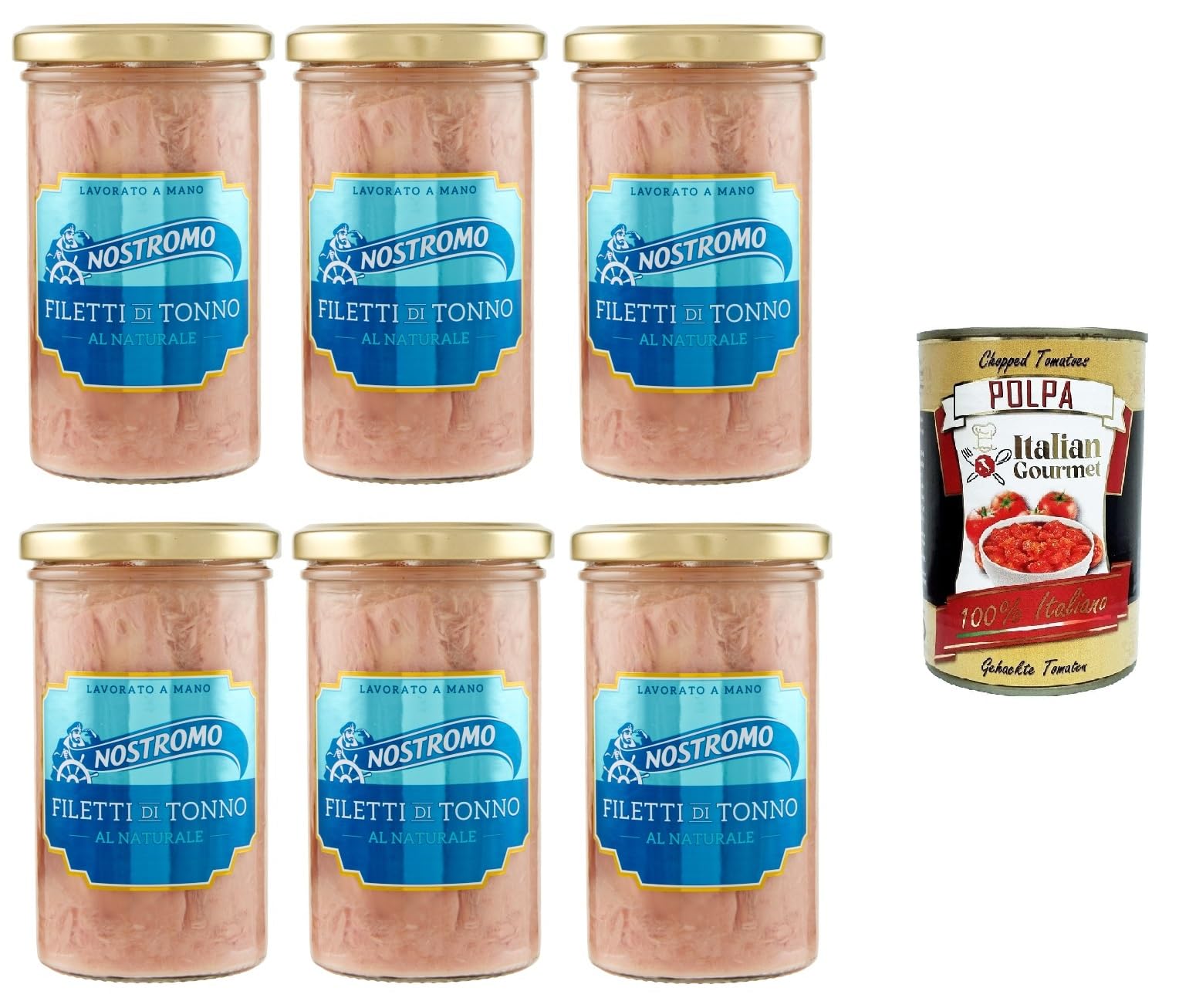 Italian Gourmet Filetti di Tonno Naturale Thunfischfilets in Wasser 6 x