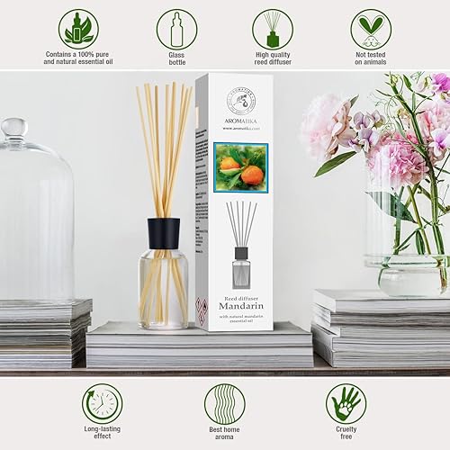 Miniatura 5 de Mandarine Home - Difusor de varillas de 3.4 onzas líquidas, fragancia fresca y de larga duración, 0% alcohol, juego de regalo con varillas de bambú,