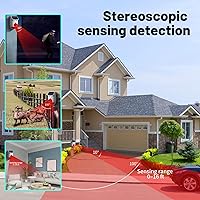 Vista 3 de Alarma solar con sensor de movimiento, sirena de seguridad impermeable IP65 de 120 dB con luz estroboscópica, 3 modos para patio, granja, hogar