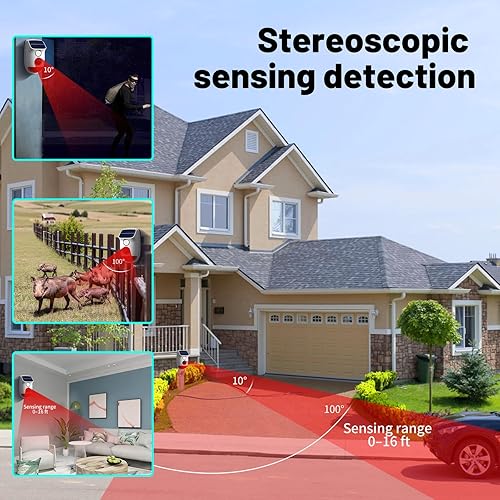 Miniatura 3 de Alarma solar con sensor de movimiento, sirena de seguridad impermeable IP65 de 120 dB con luz estroboscópica, 3 modos para patio, granja, hogar,