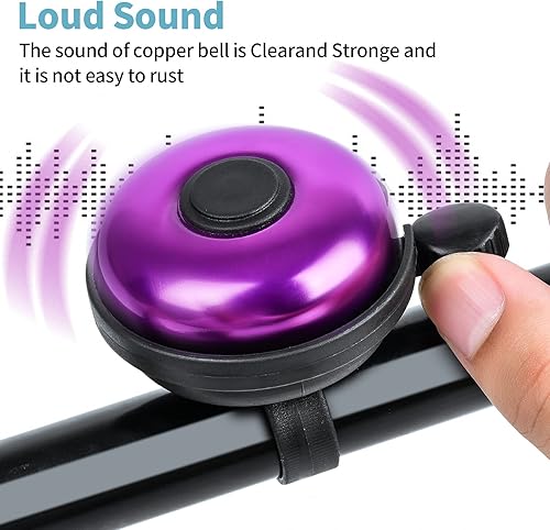 Miniatura 3 de Campana de bicicleta clásica, campana de bicicleta de aluminio, sonido nítido y claro para bicicleta para adultos y niños