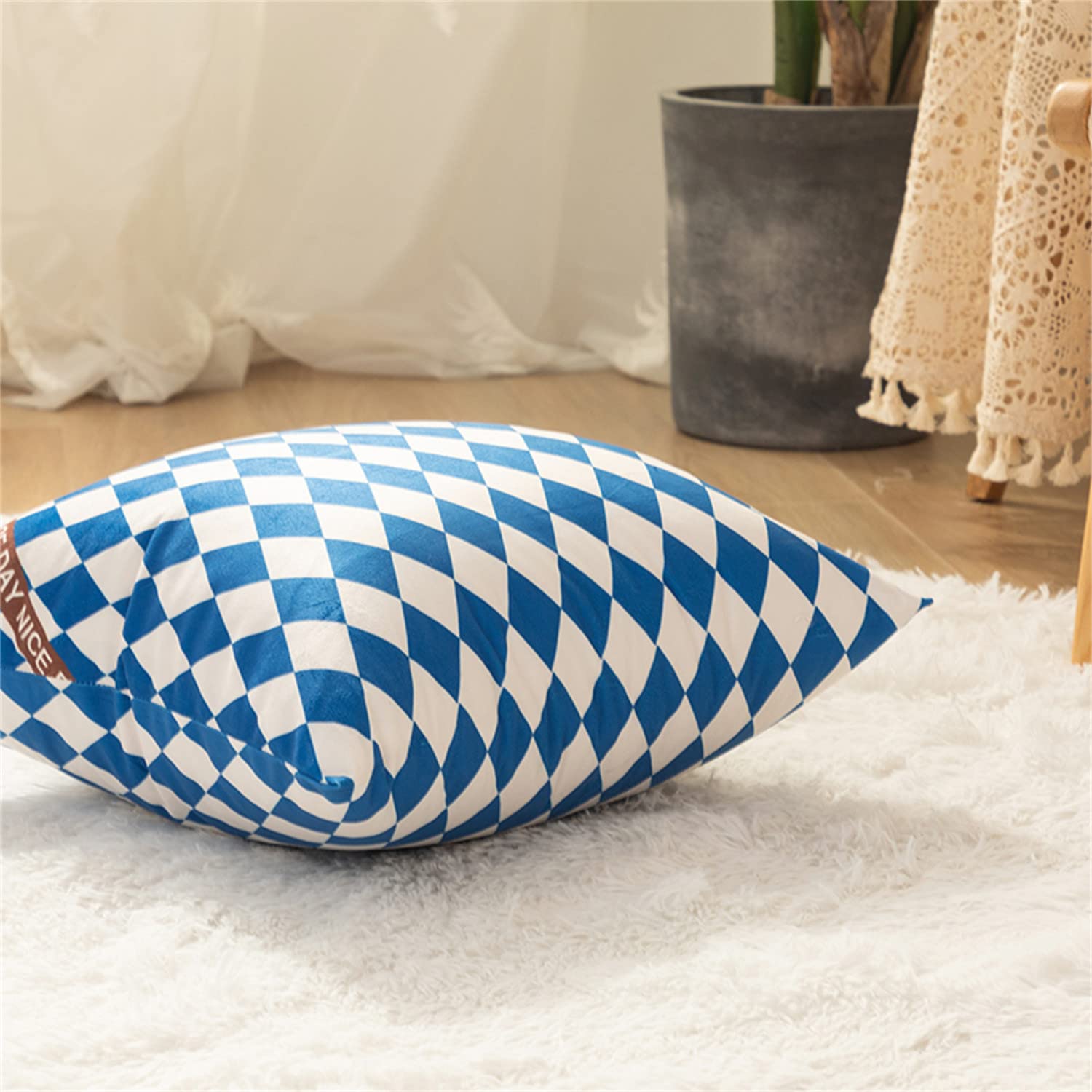 Fundas de Cojín 45 x 45 cm Poliéster Funda de cojín Funda de Almohada Decorativa, para Sala de Estar sofás (Azul 2,Juego de 6)