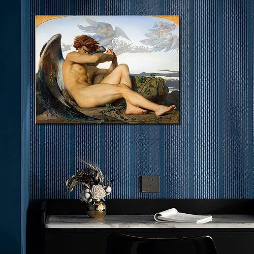 Miniatura 4 de Póster original de Fallen Angel Alexandre Cabanel, pintura vintage en lienzo, pósteres e impresiones artísticas para pared, cuadros para el hogar