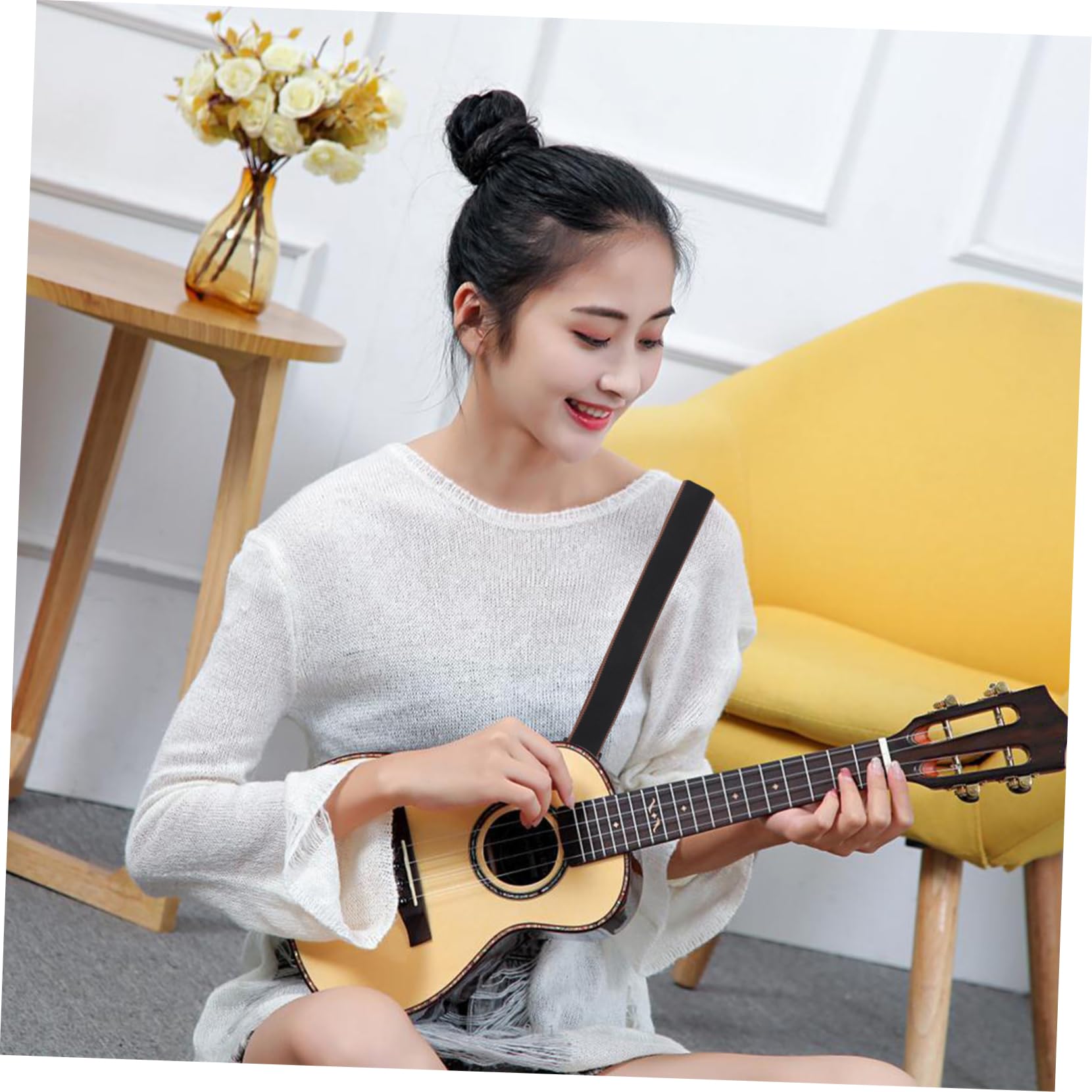 Veemoon Correa de guitarra acolchado cinturón de bajo accesorios de guitarra eslinga de guitarra ajustable correa para el hombro de la guitarra cintas de algodón