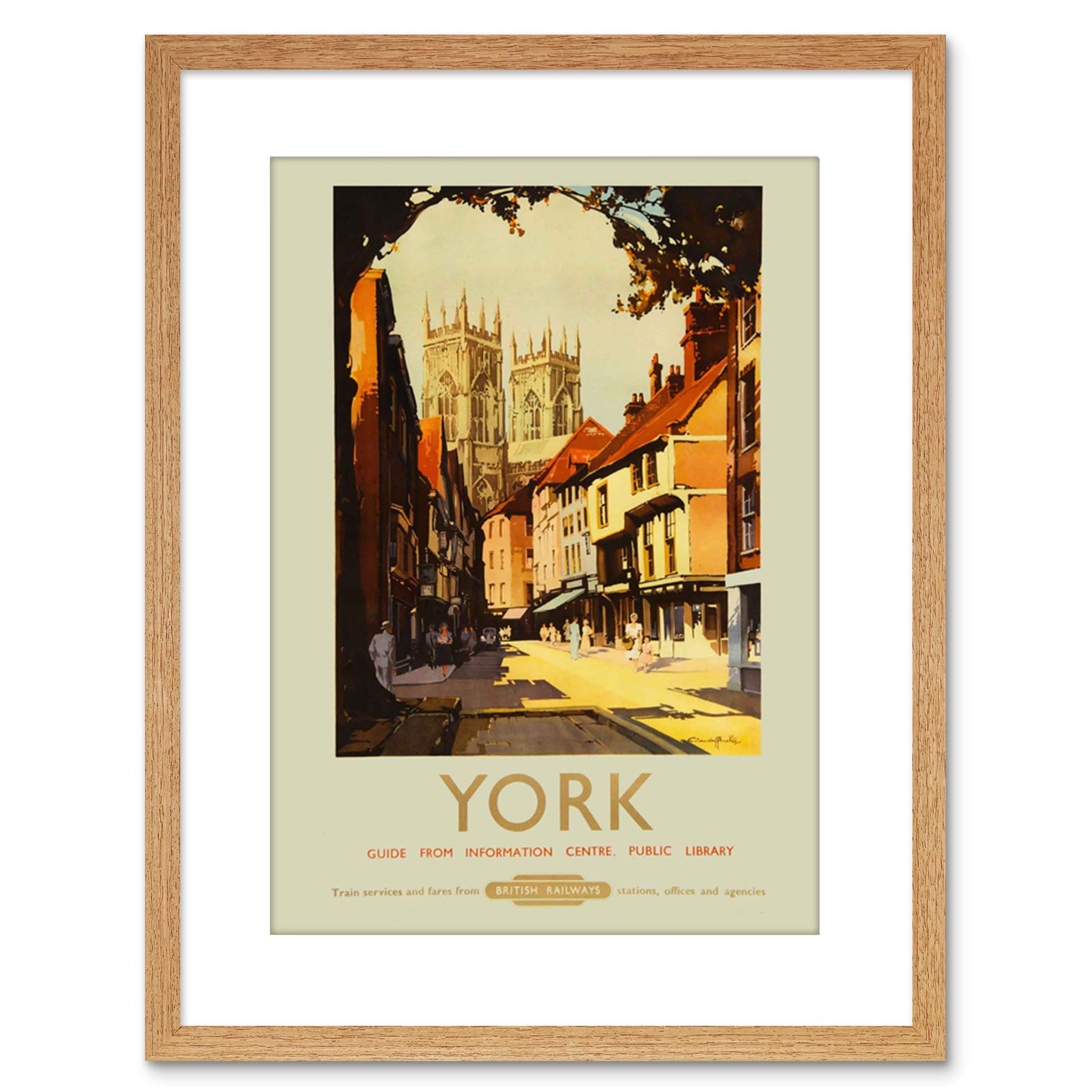 Wee Blue Coo 9x7 '' YORK CATHEDRAL MINSTER SHAMBLES RAIL TRAIN FRAMED ART PRINT F97X1556