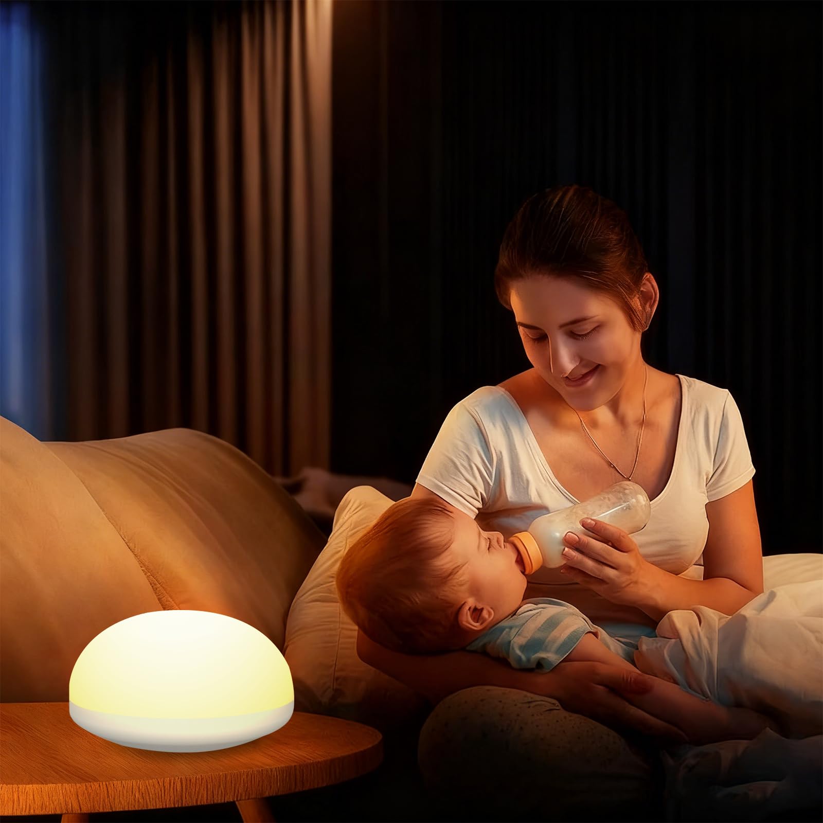 Nachtlicht für Kinderzimmer, Baby-Nachtlicht mit 2 Farbwechsel-Modi, Touch-Steuerung, Dimmer, tragbare Lampe für Neugeborene, Babys, Kinderzimmer, Fütterung, Windelwechsel, Stillen