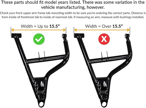 Miniatura 8 de SuperATV Brazos A Arqueados de Servicio Pesado con Desplazamiento de 1.5" para Polaris General 1000  General 1000 4 2017+  El color de los Brazos A