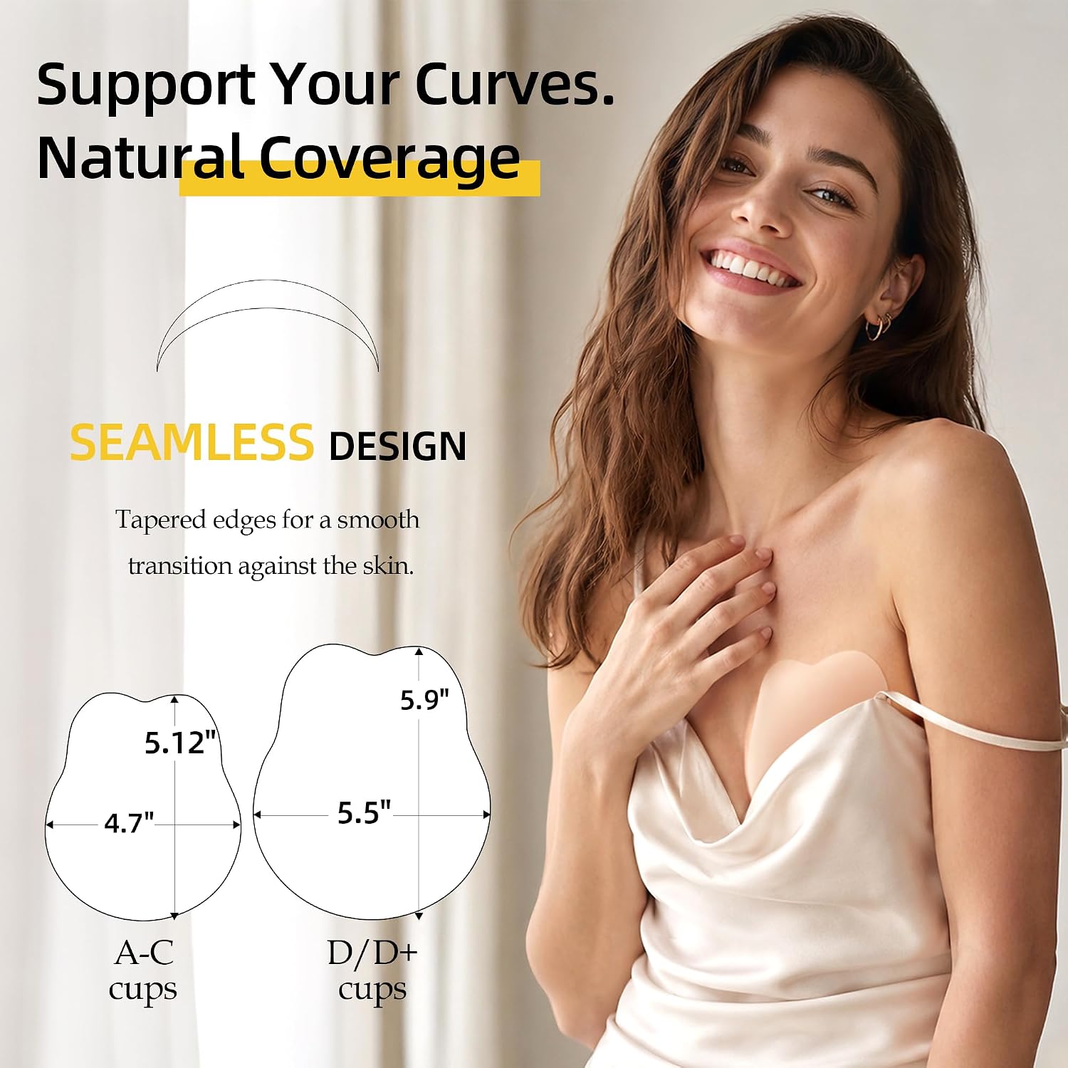Nipple Covers with Lift,Sticky Bra Push Up, Strapless Bras for Women, Adhesive Backless Bra for Wedding Dresses