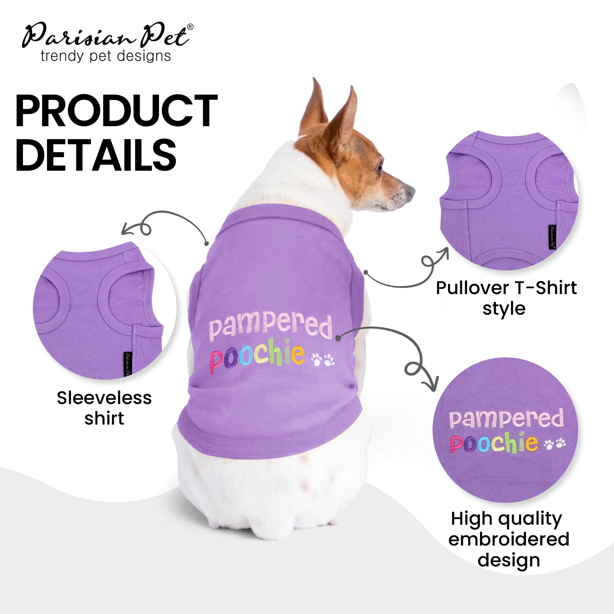 Parisian Pet Verwöhnen Poochie Hund T-Shirt, XS