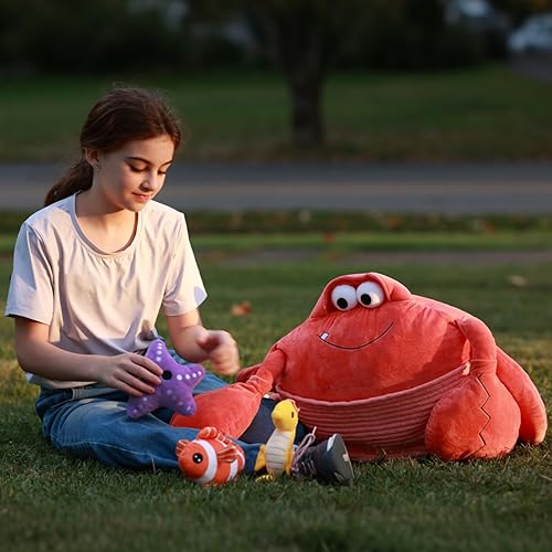 Vista 155 de Juego de 7 juguetes de peluche de dragón verde gigante de 21.7 pulgadas, animal de peluche con 4 bebés y 2 huevos, dinosaurios de peluche para niños