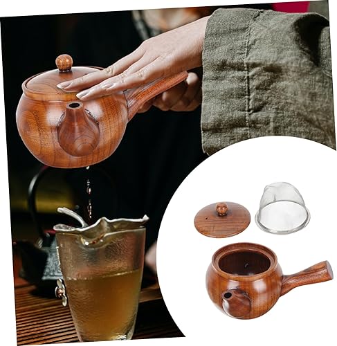 Miniatura 6 de Elegante tetera de madera con tetera de acero inoxidable para fiesta de té