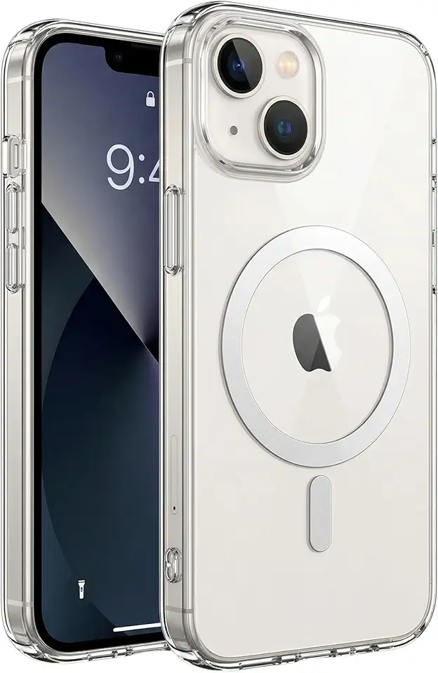 Capa Mag-Safe para [iPhone 13] Capinha Slim Premium com [Proteção de Câmera] Magnetica Clear Case Transparente [Anti-Amarelamento], Compatível com MagSafe, Resistente a Riscos e Anti Impacto