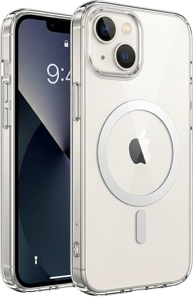 Capa Mag-Safe para [iPhone 13] Capinha Slim Premium com [Proteção de Câmera] Magnetica Clear Case Transparente [Anti-Amarelamento], Compatível com MagSafe, Resistente a Riscos e Anti Impacto