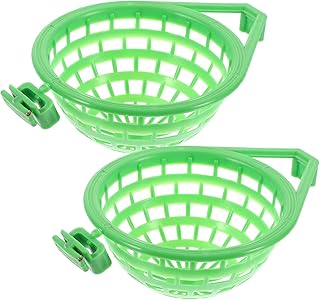 Mipcase 2pcs Plastic Bird Nest, Canary Nest Plastic Hollow Hanging Cage Finch Parrot Canary Pigeon Nest Bowl Eggs Hatching Tool Pan, Bird Breeding Hut Nest Pan