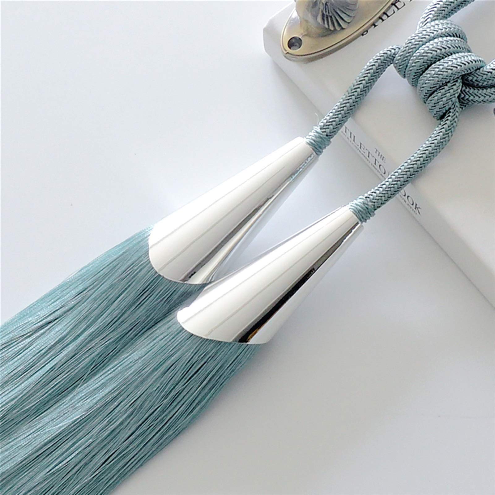 Embrasse À Double Rideau avec Pompon Et Brosse, Sangles À Boule Suspendues, Cordes D'Arrimage, Ceinture, Accessoires pour Rideaux, Fermoir, Ruban d'attache Arri,Light Coffee