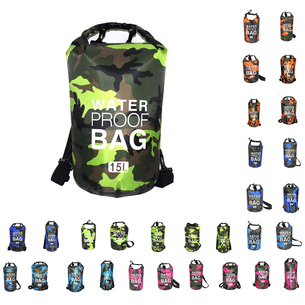 Schwimmtasche, wasserdicht, verschleißfest, Schultertasche, Rettungsgürtel, Wassersport, Blau, Camouflage, 11,5 x 28 cm