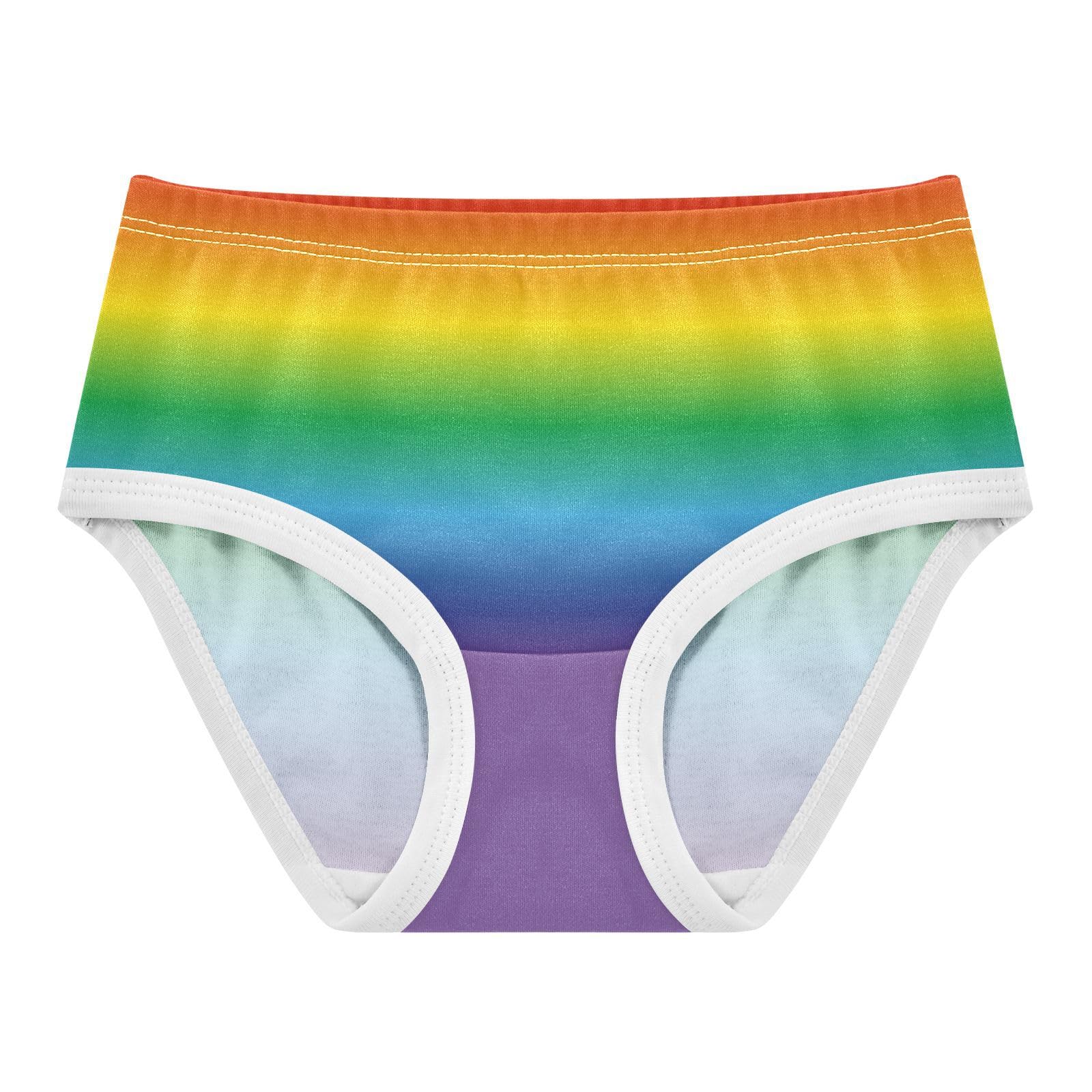 MCHIVER Rainbow Gradient Little Girls Underwear Cotton Briefs Baby Toddler Training Undie for Girls 3T