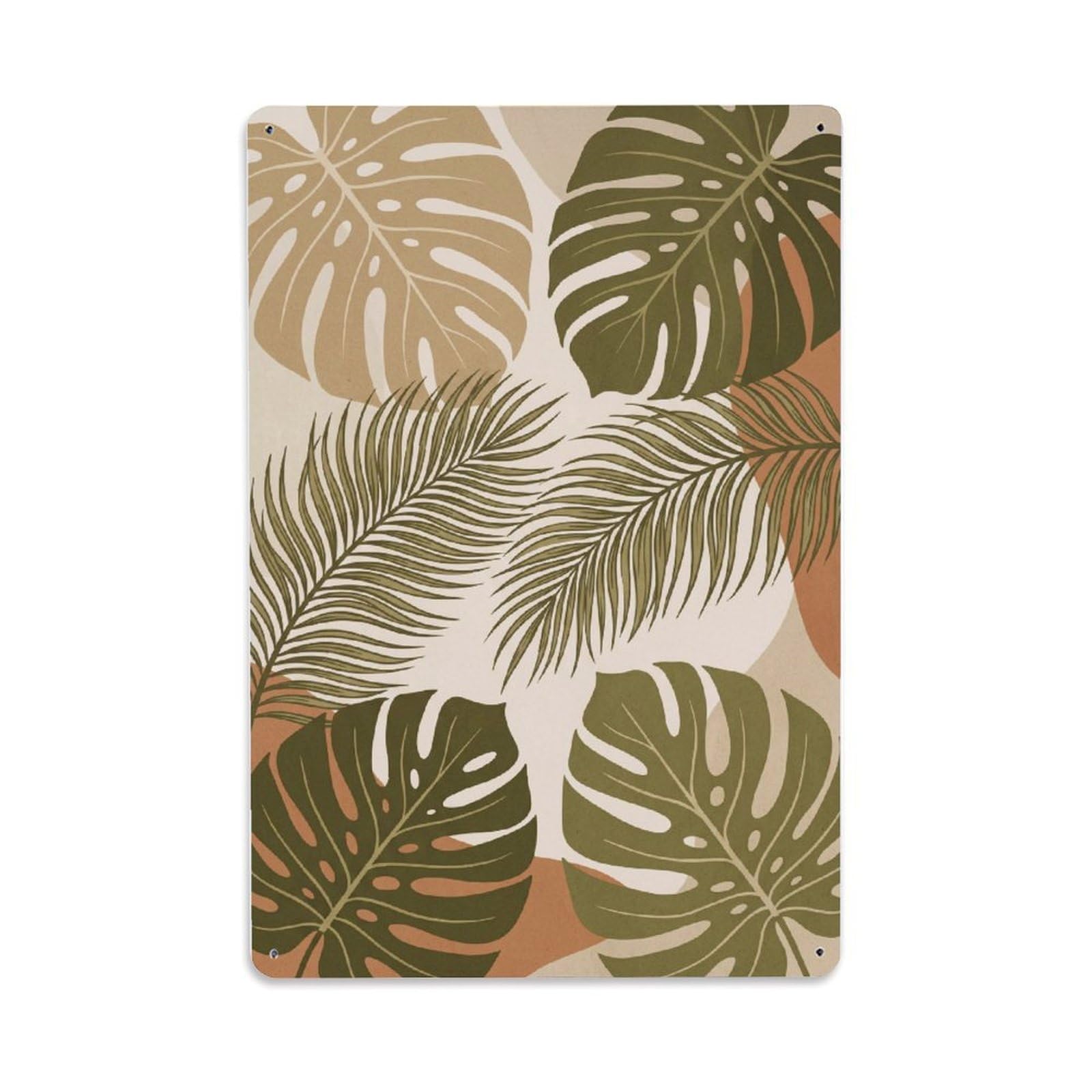 Botanical Leaf Living Plant Metal Tin Sign Plaque Wall Decor for Cafe, Club Bar, Office, Home Garden Metal Poster 8x12Inch