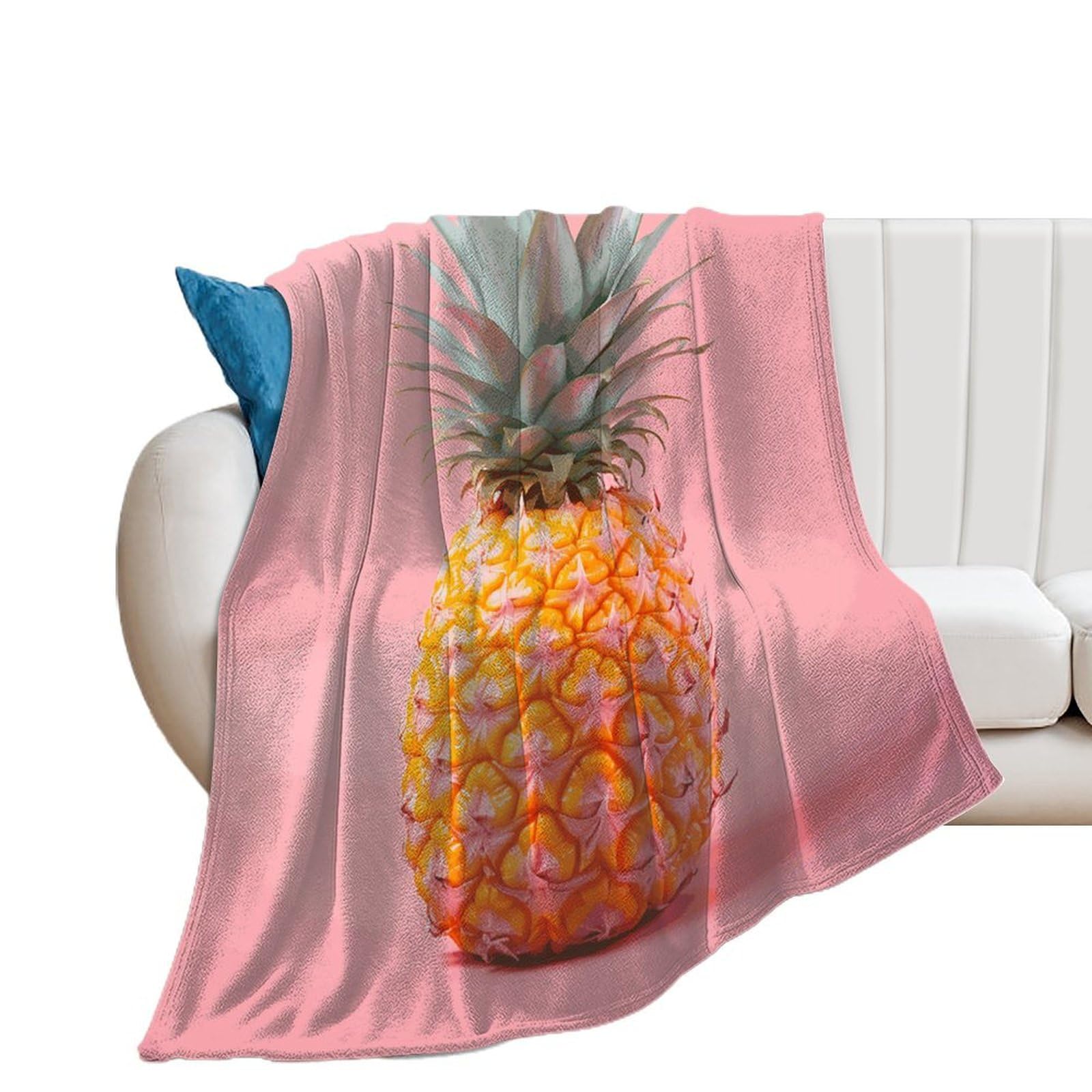 Couverture microfibre flanelle extra large haut de gamme motif ananas pour sofa