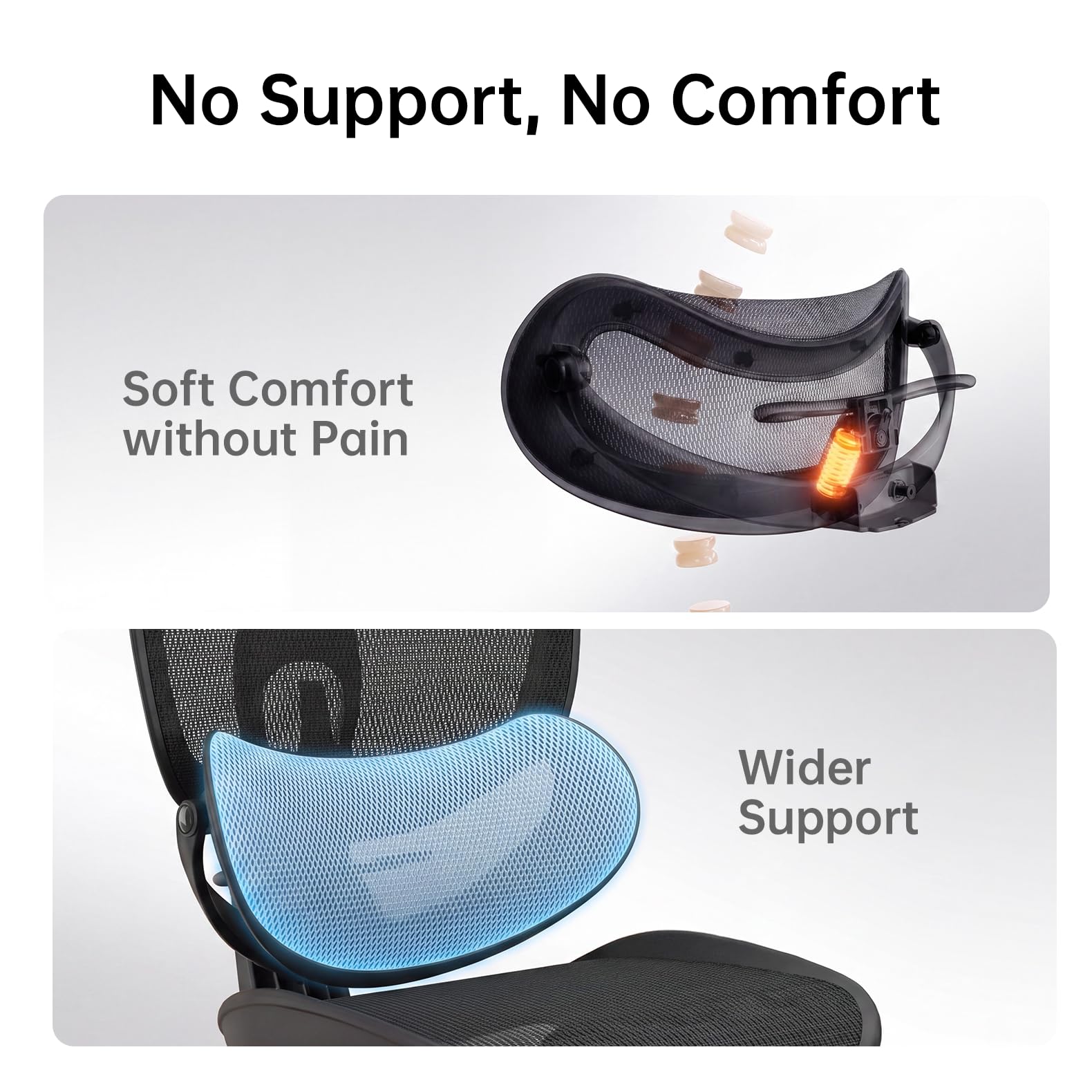 SIHOO Doro C300 V2 Ergonomischer Bürostuhl mit Netzbezug, Schreibtischstuhl mit 8D-Armlehnen & Drehbarer Lendenwirbelstütze, 3D-Kopfstütze, Sitztiefenverstellung, Neigung, für Homeoffice, Schwarz