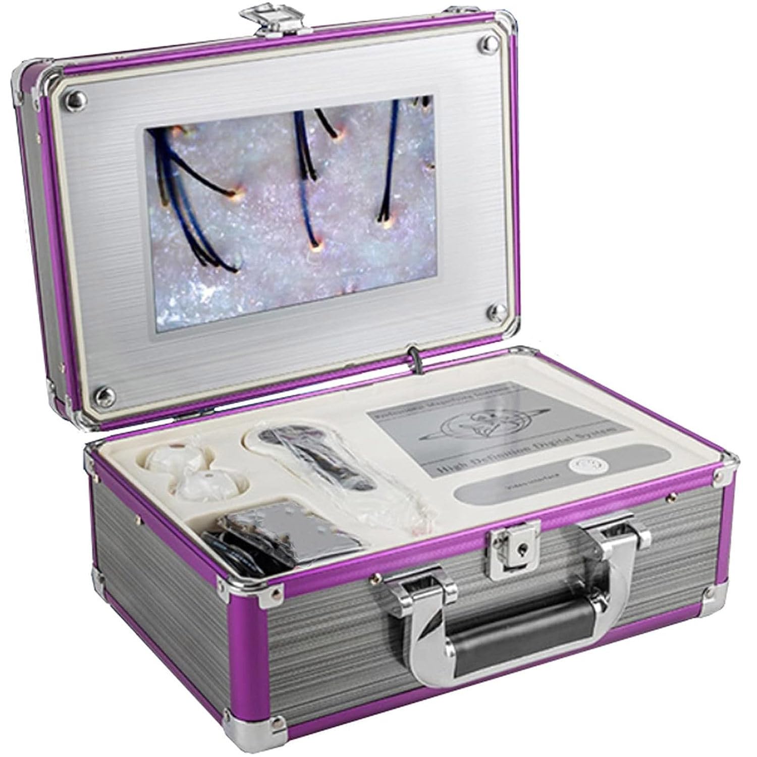 GTHTUHFD Skin and Hair Follicle Analyser with 9 Inch Display Screen, HD Scalp Detector, Dual Lens 50X and 200X, ABS, for Home and Beauty Salon Use