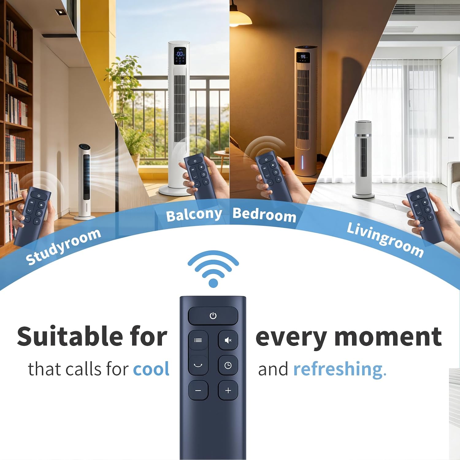 Replacement Remote for Ezify PX-TS001 40" Tower Fan (Black) | Easy pairing,responsive control