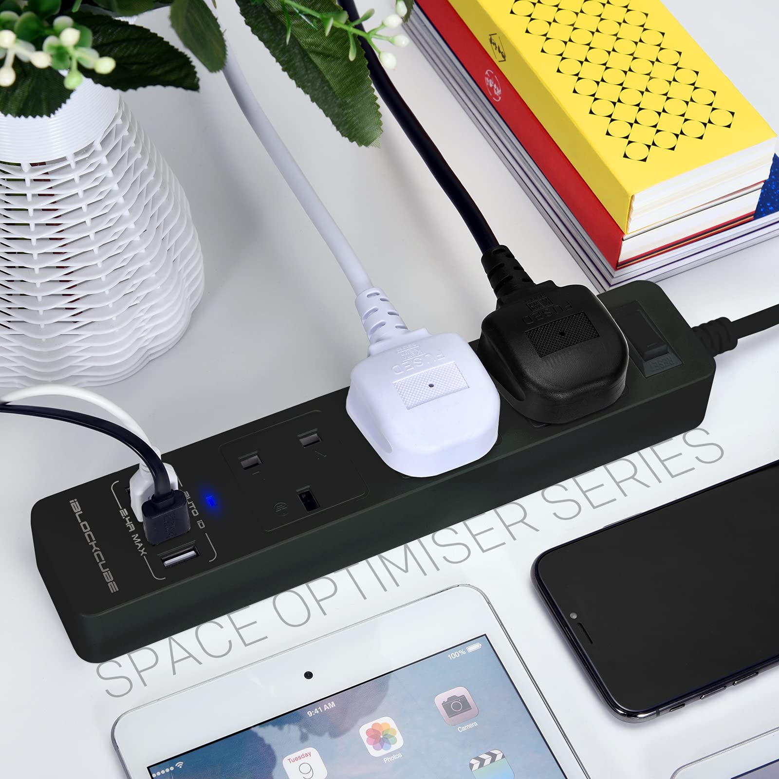 Buy iBlockCube® 5M Extension Lead Surge Protected Power Strip Outlet w