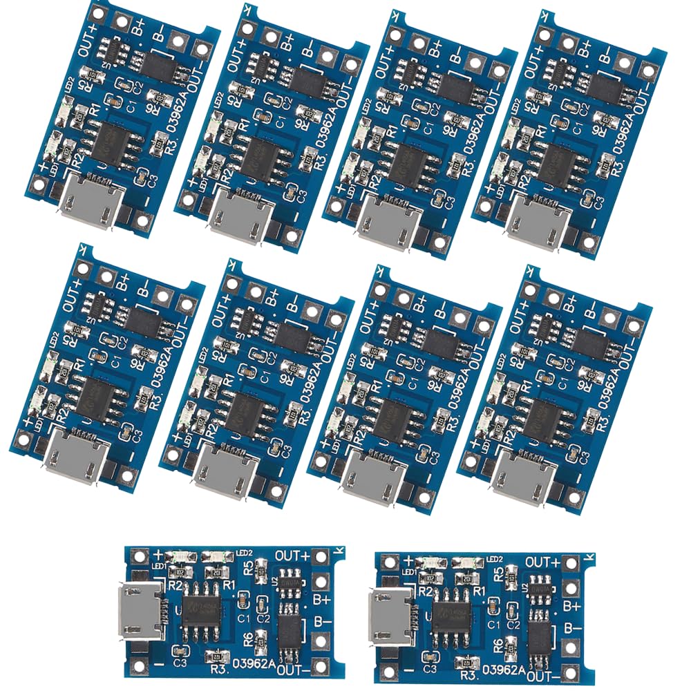 Hexonix TP4056 Battery Charging/Protection Module (Micro USB) Lithium-ion Battery Charging and Protection Circuit Module with Overcharge Protection – Pack of 10-picture-11