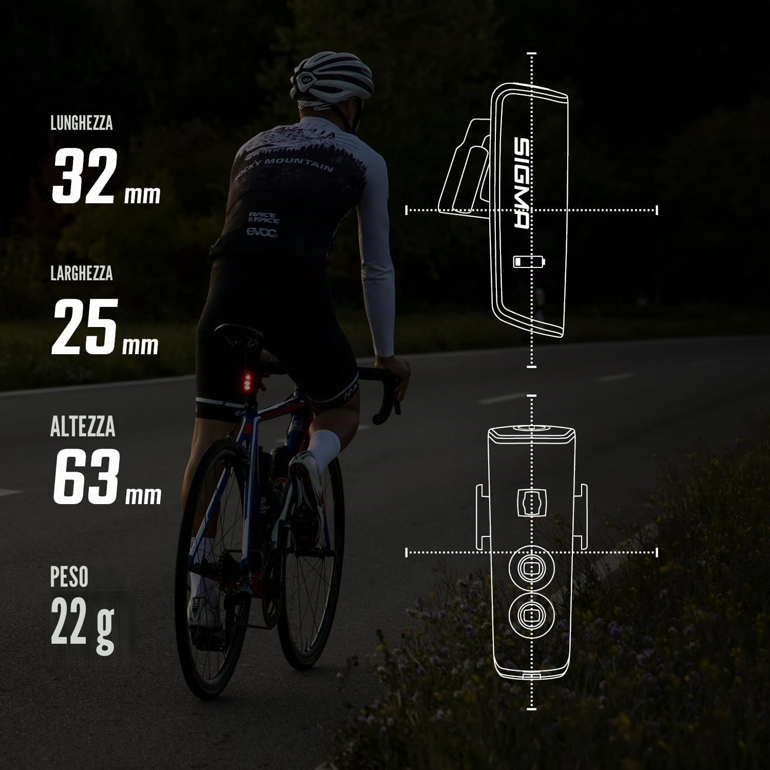 SIGMA Aura 100/Blaze Link kit di luci per bicicletta (montaggio a vite) | Innovativa funzione frizione 100 lux LED luce anteriore per bicicletta | Luce posteriore con funzione di luce freno