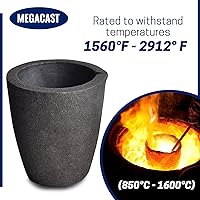 Vista 3 de # 4 17.6 lbs MegaCast, Crisoles de grafito de arcilla de fundición negro Torcha Horno Fundición de fusión Refinación Oro Plata Cobre Latón Aluminio