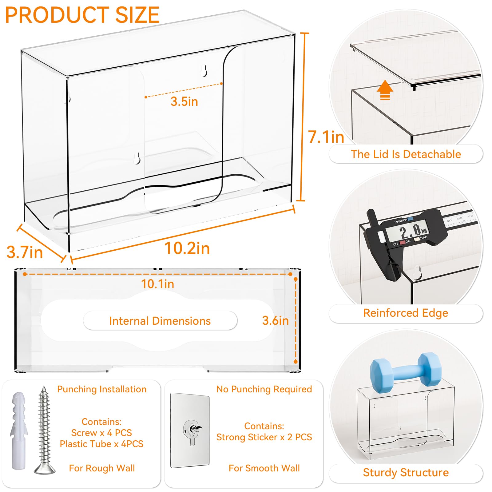 Dispensador de toallas de papel de montaje en pared, dispensador de toallas de papel transparente multipliegue con tapa, adecuado para toallas de papel plegables en Z, plegado en C o multipliegues,