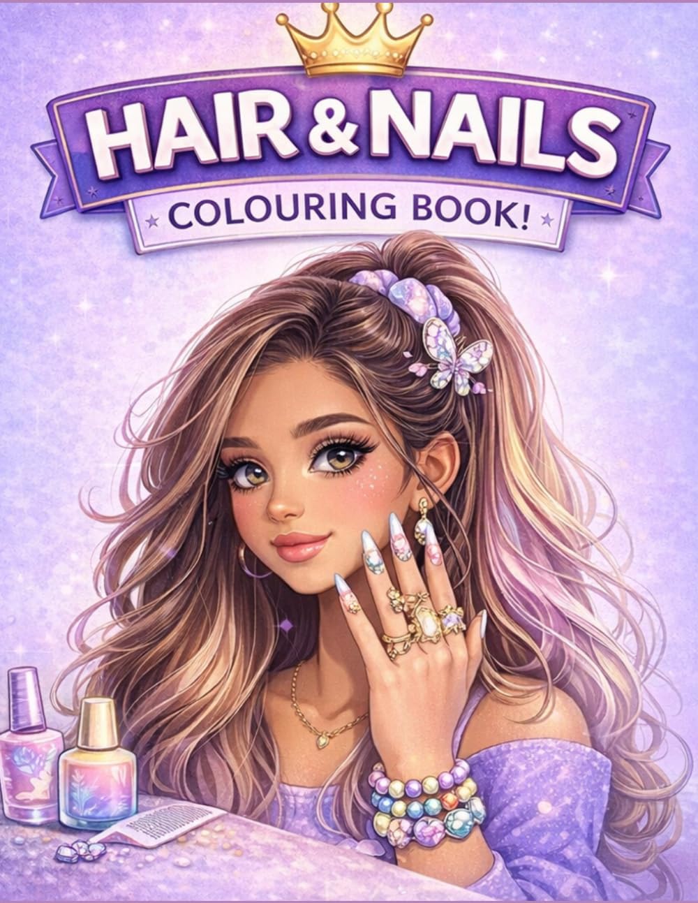 Hair & Nails Colouring Book: 40 Stylish Designs to Colour, Create & Shine • Ages 10–12 (Colouring Books for 10-12 Year Olds)