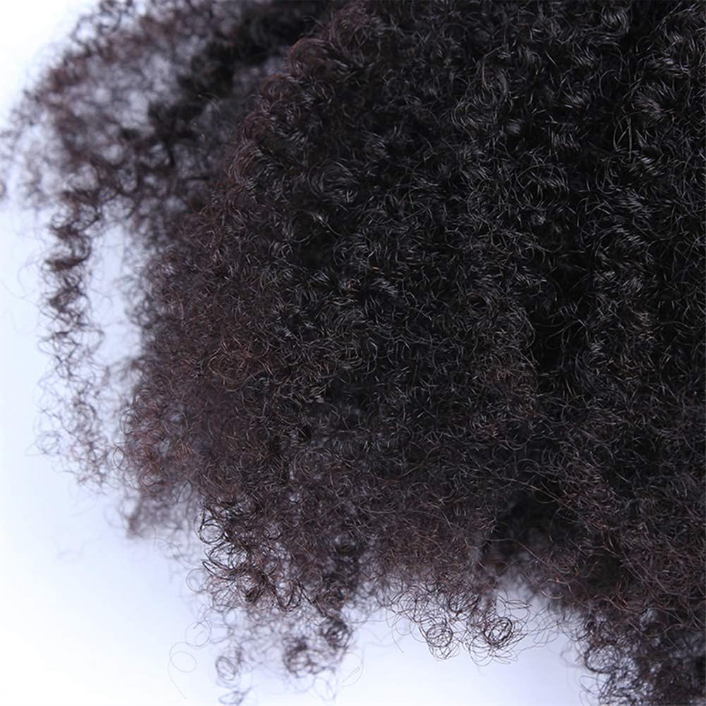 Extensiones de Cabello Humano Afro Kinky Curly Bundles Human Hair 4B 4C 3 Paquetes de Rizado 100% Sin Procesar Virgen Brasileña Afro Rizado Extensiones de Cabello Natural Color Negro 8 10 12 Inch