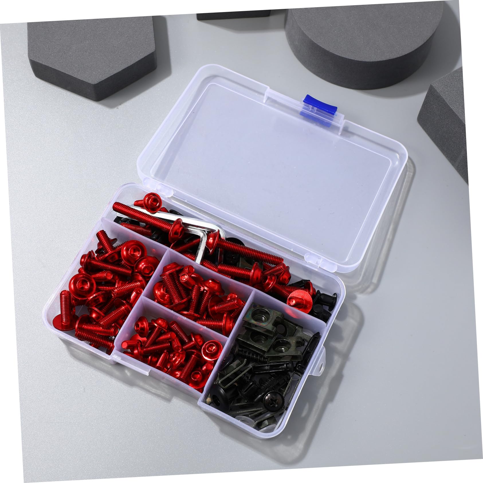 149piezas Para Modificación De Motocicleta Accesorios De y Parabrisas Color Rojo Instalación Compatible Mayoría De Motocicletas