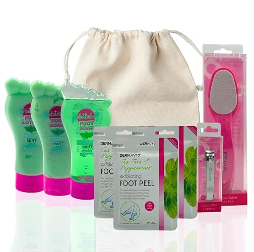 Foot Care Kit – Exfoliating Foot Mask, Feet Peel Mask & Spa Treatment for Dry, Cracked Heels - Mint - One Size