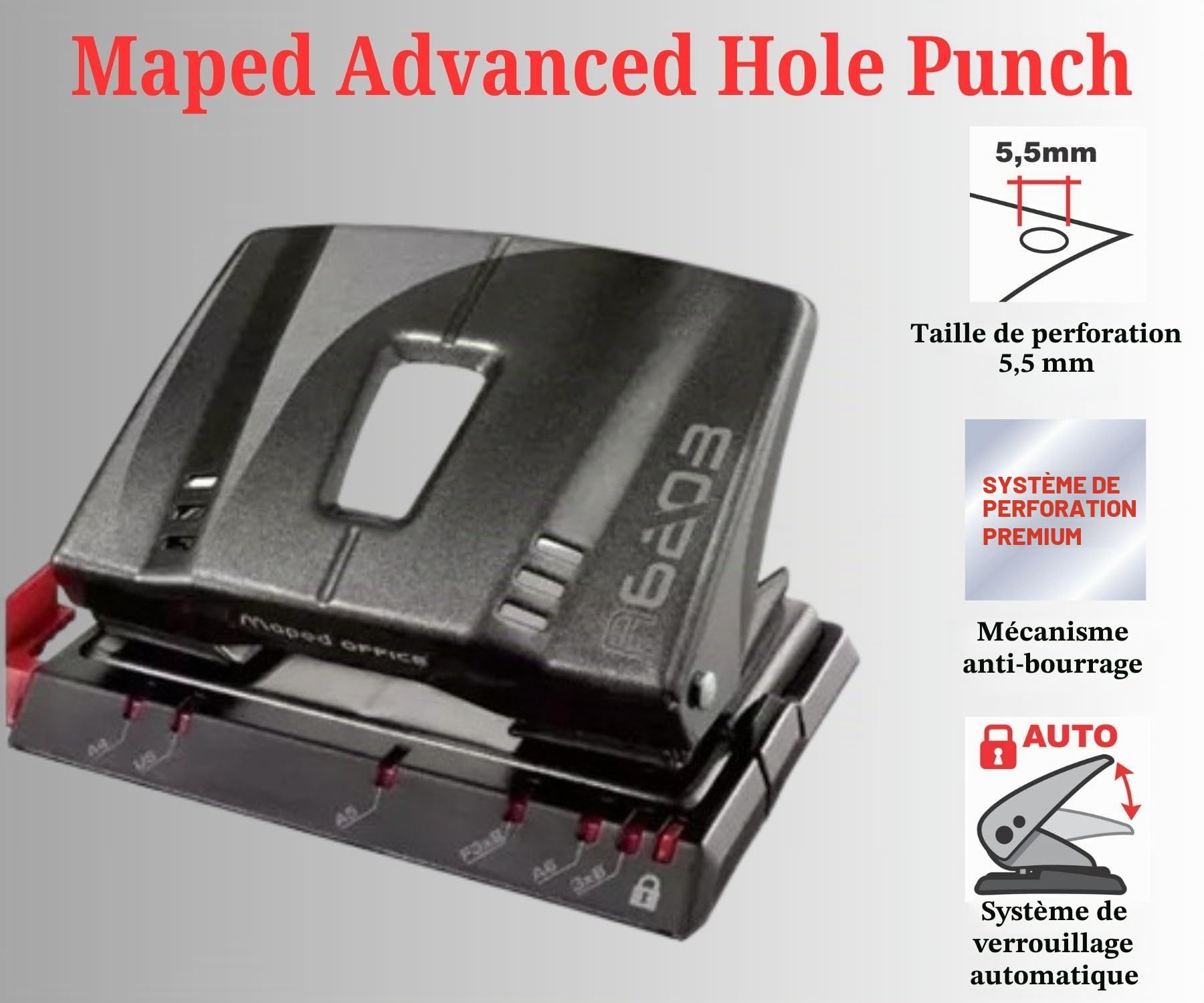 Maped - Kit Agrafeuse et Perforatrice 2 Trous en Métal