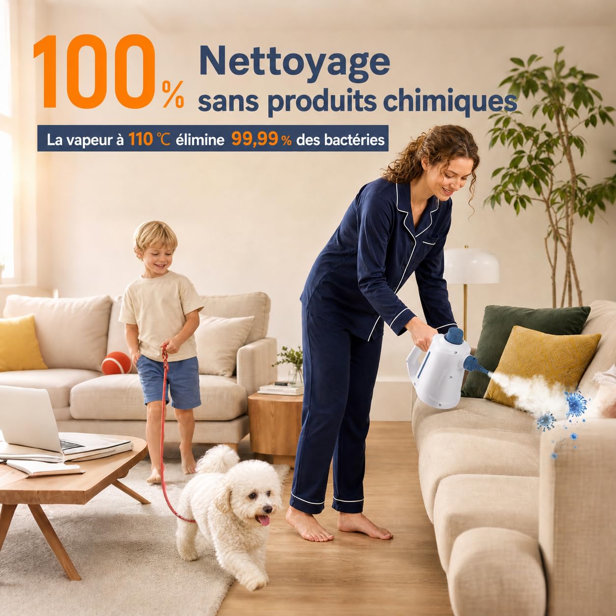 Nettoyeur Vapeur 3Bar 110°C sans Chimie pour Joints & Calcaire