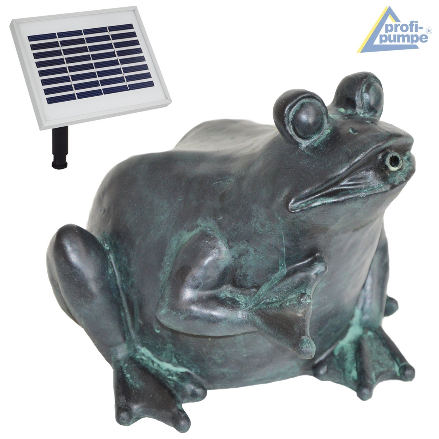Fuente Solar - Fuente Decorativa Exterior - Bomba para Estanque ''Rey Rana'' Fuente Solar con Juego de Agua - Bebedero para pájaros - Bomba Solar DE Agua - Bomba