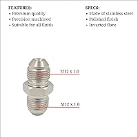 Vista 4 de Adaptador de unión macho M12x1.0 a M12x1.0 - Conector acoplador para sensores de combustible, aceite o manómetro - Acero inoxidable, clasificación